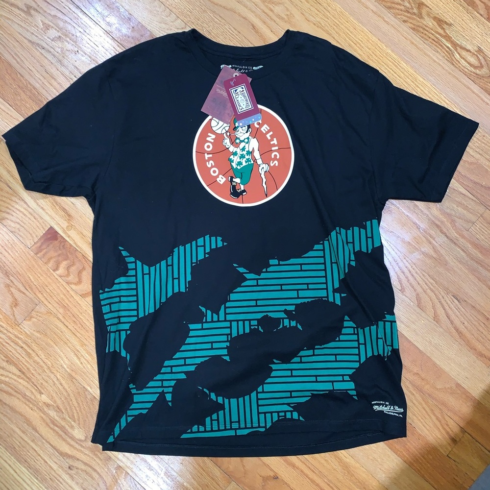Mens Mitchell & Ness Boston Celtics Tee black xl